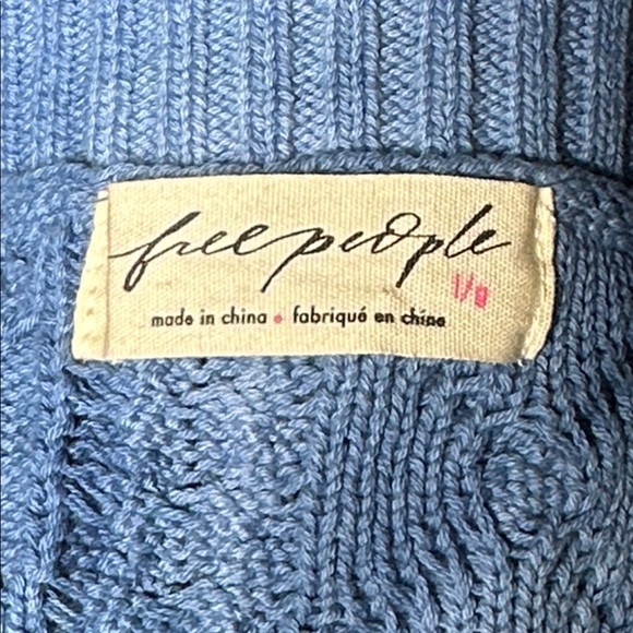 Free People Washed Ashore Ombré Blue Chunky Knit Sweater - Picture 4 of 9